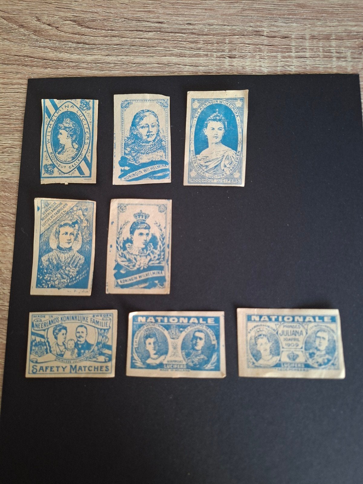 Lucifermerken Koninklijke Familie 8 stuks, Verzamelen, Verzenden, Gebruikt, Luciferdoosjes of -merken