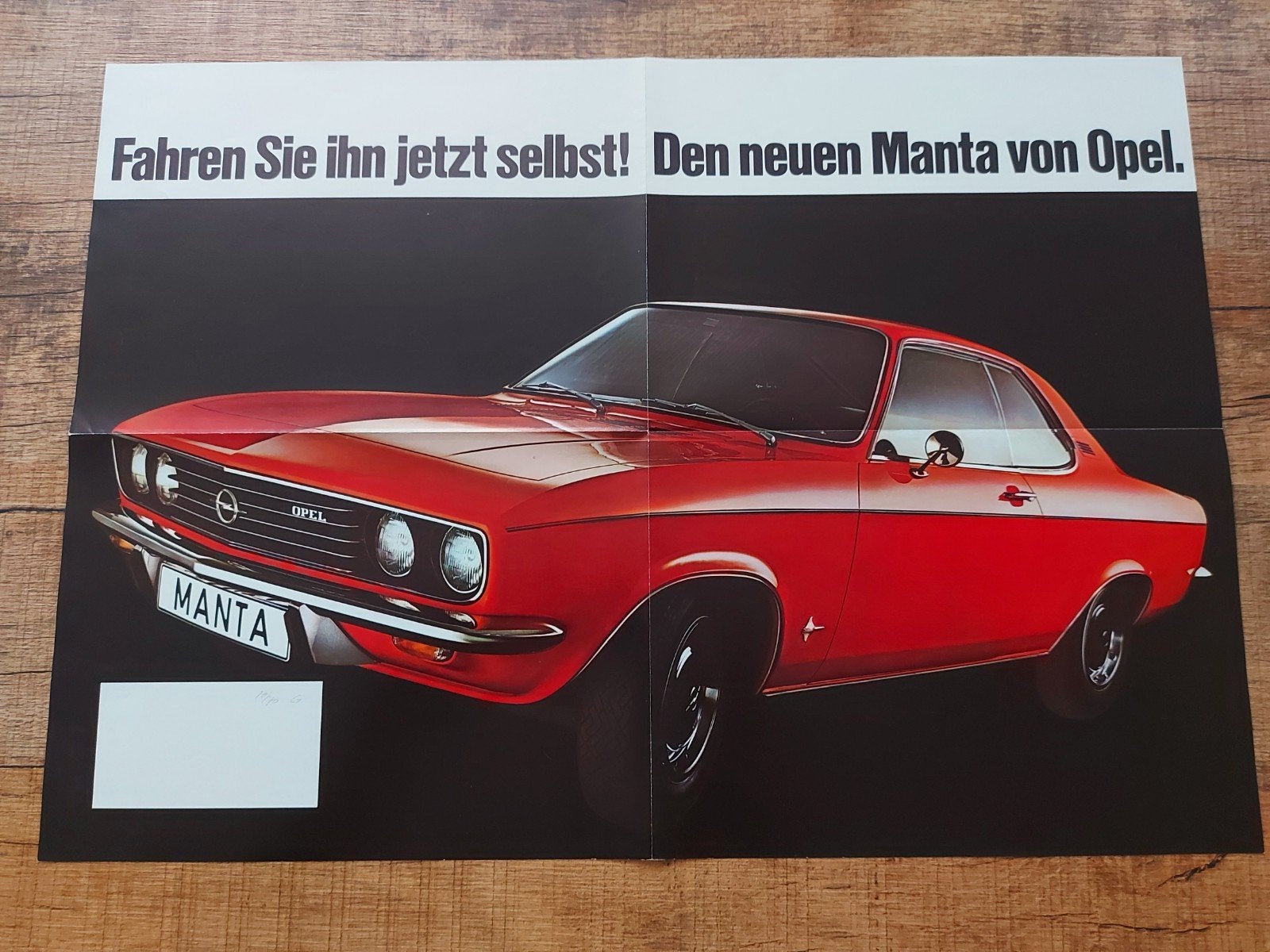 prachtige Opel Manta folder / poster duits, Ophalen of Verzenden, Zo goed als nieuw, Opel