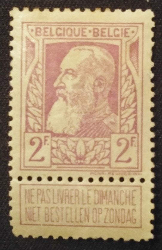 België mi. nr. 77 (postfris met plakker), Verzenden