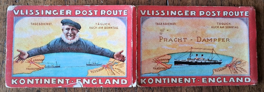 Vlissinger Postroute–panorama boulevard Vlissingen 1911-20., Verzamelen, Ansichtkaarten | Nederland, Ophalen of Verzenden, Voor 1920