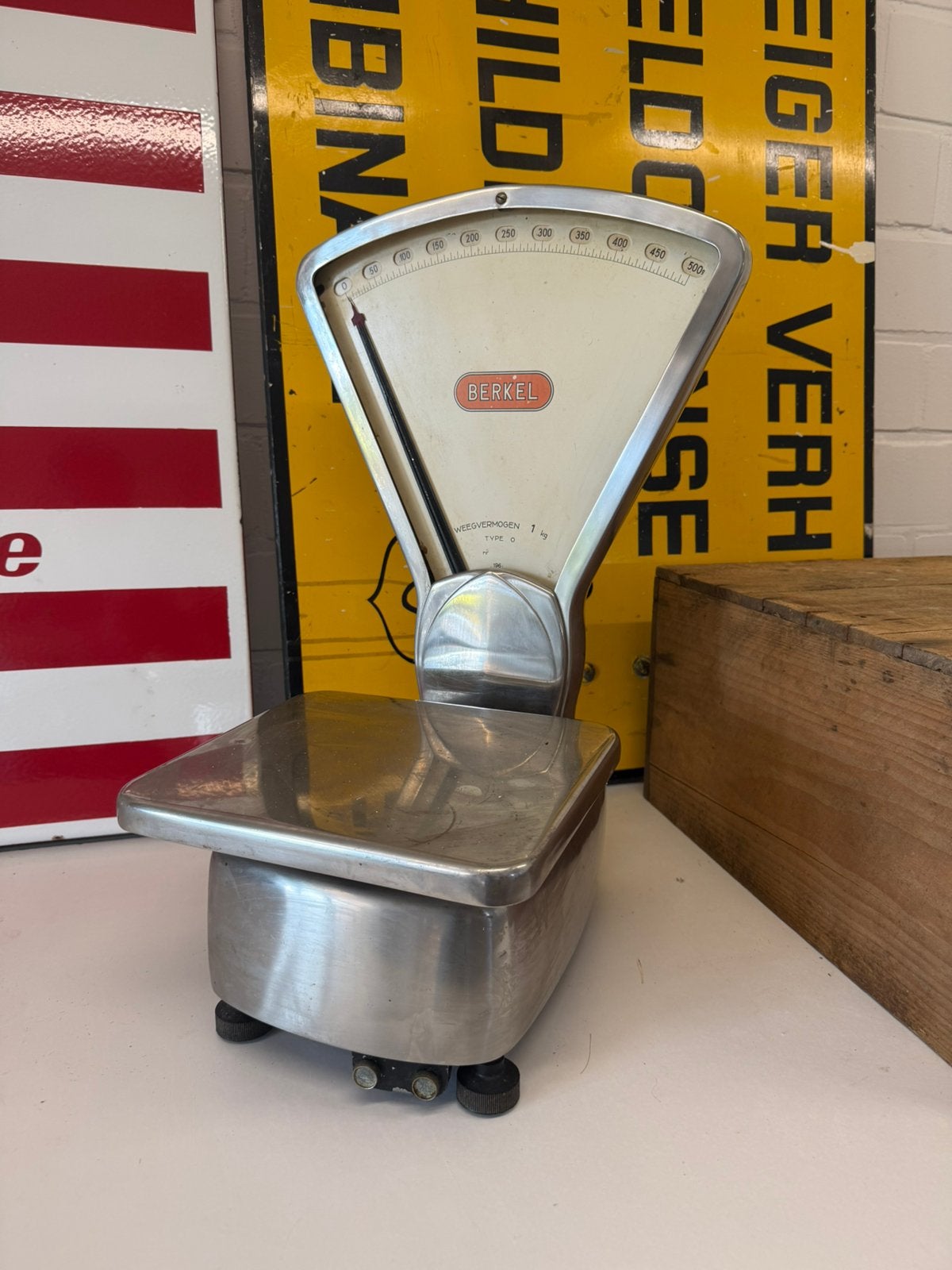 Oude rvs berkel keuken weegschaal model O weegvermogen 1 kg, Ophalen