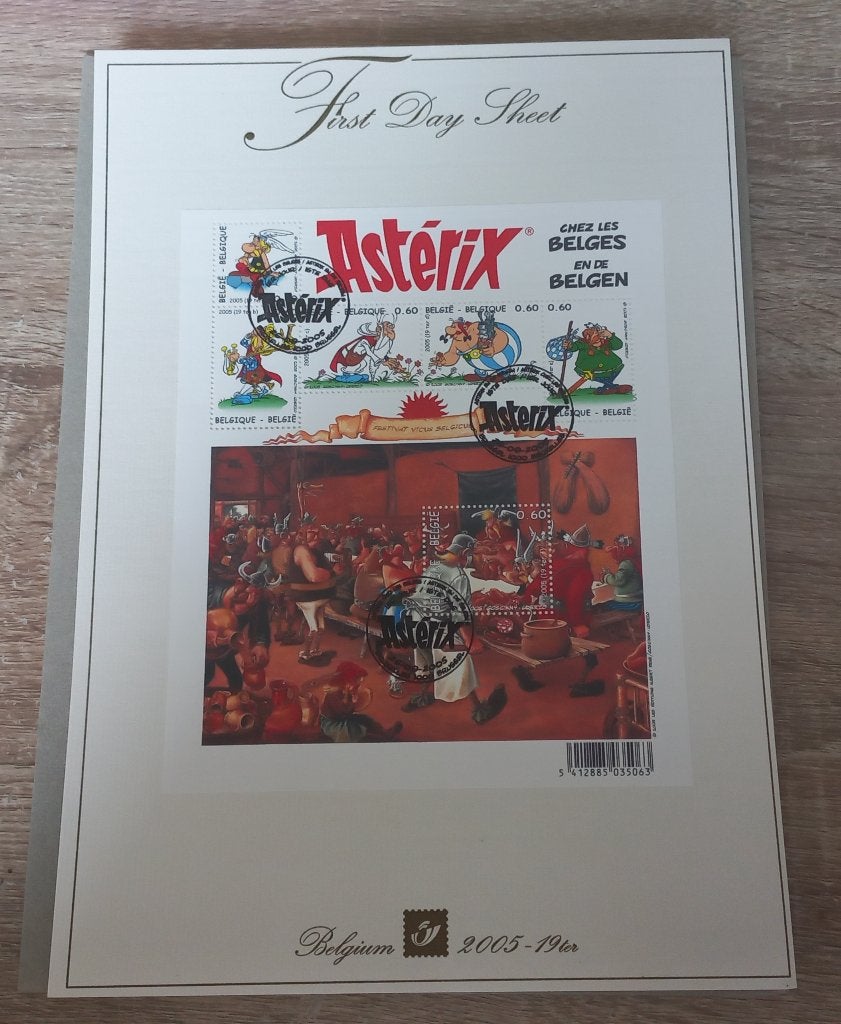 Asterix en de Belgen - First Day Sheet (postzegels), Eén stripboek, Ophalen of Verzenden, Gelezen