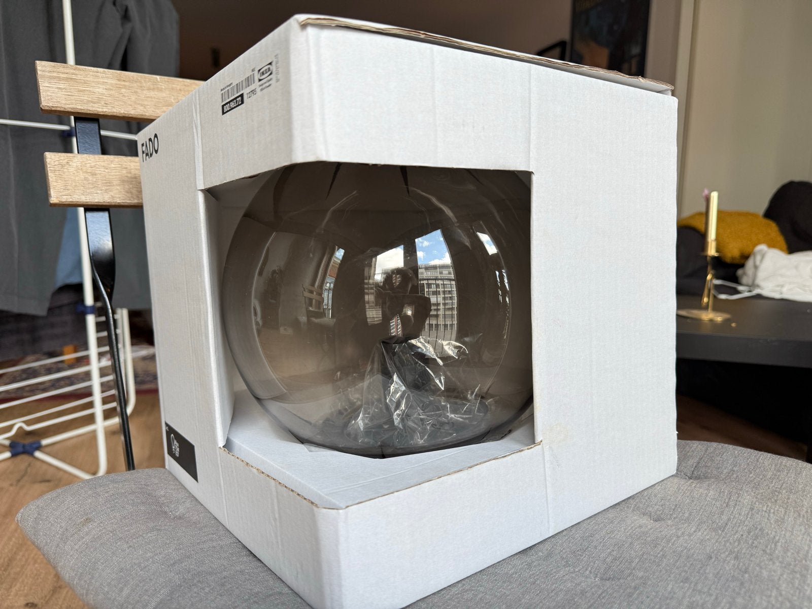 IKEA Fado Tafellamp - Doorzichtig Glas - 25cm, Met stekker, Modern, E27 (groot), Ophalen of Verzenden