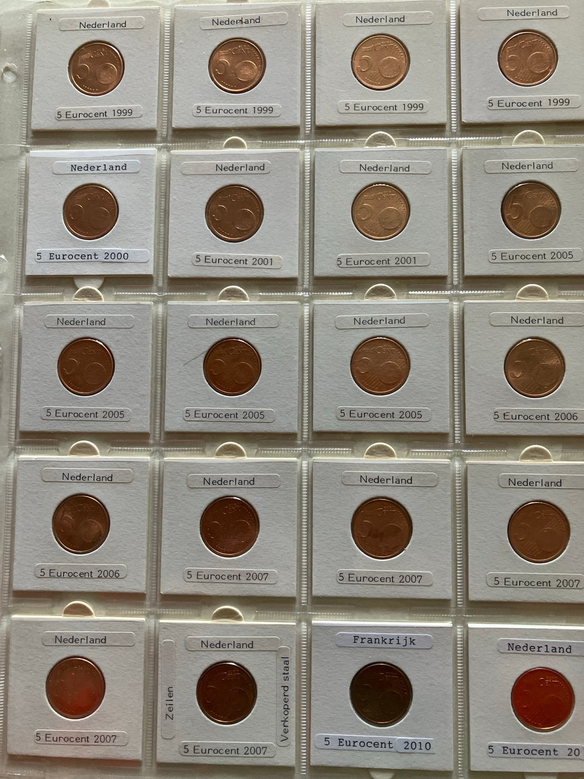 Verzameling Nederlandse 5 Eurocent munten (1999-2011), Postzegels en Munten, Verzenden, Koningin Beatrix, Euro's, Losse munt