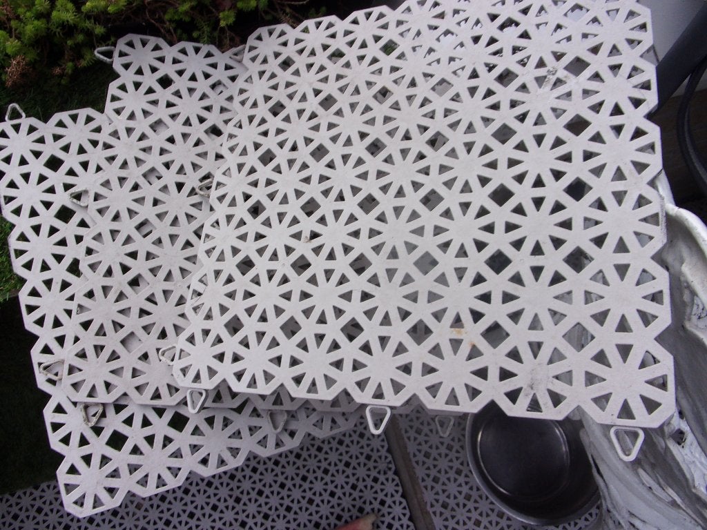 Kunststof terrastegels voor buiten en binnen - wit, Ophalen, Gebruikt