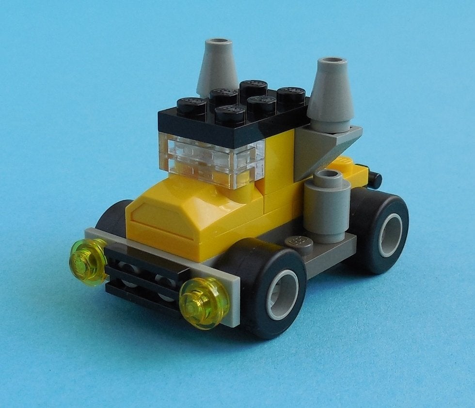 Lego 7223 gele vrachtwagen., Gebruikt, Lego, Ophalen of Verzenden, Compleet