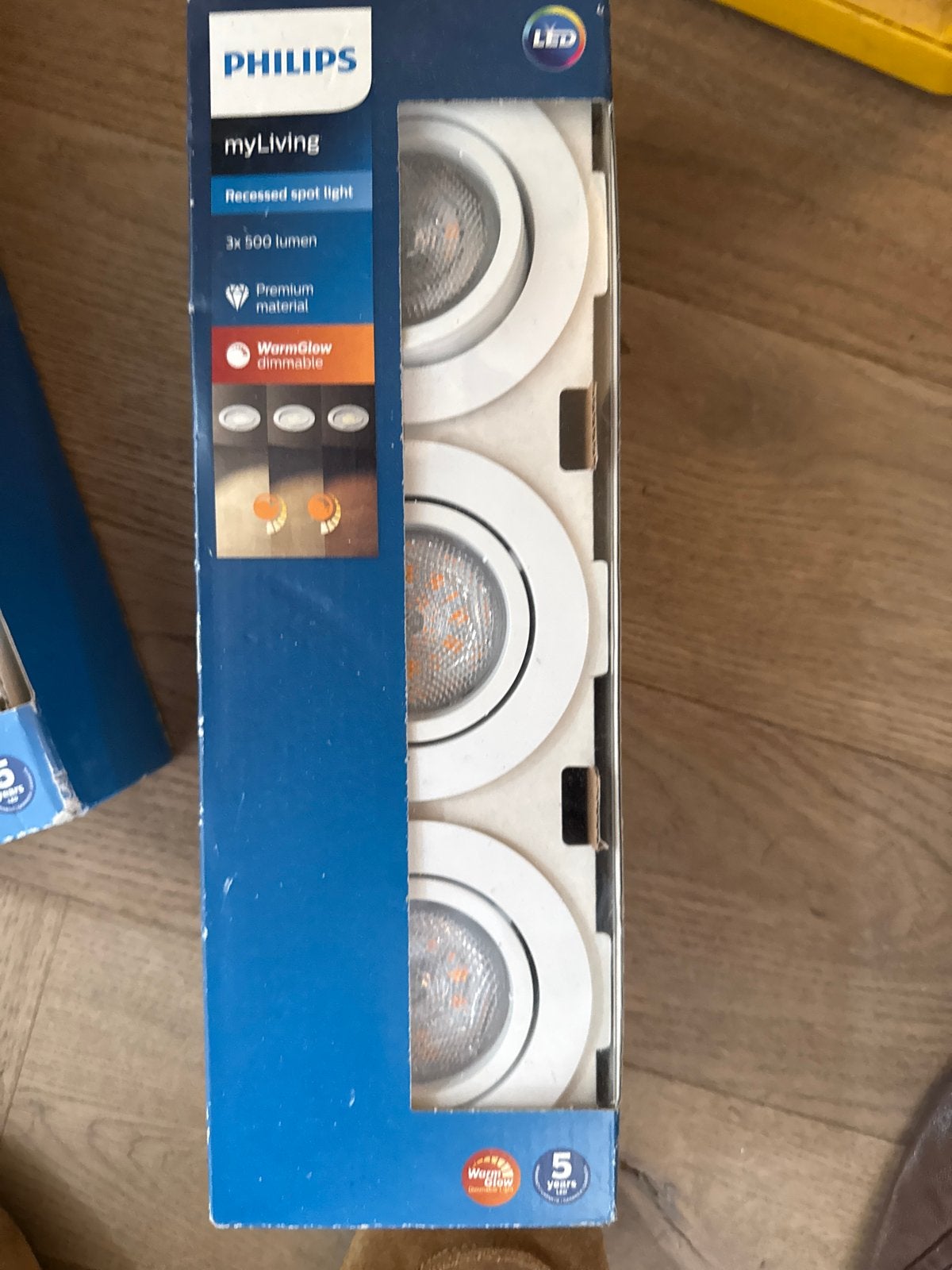 Philips myLiving LED Inbouwspots WarmGlow Dimbaar (3x), Ophalen of Verzenden, Nieuw, Plafondspot of Wandspot