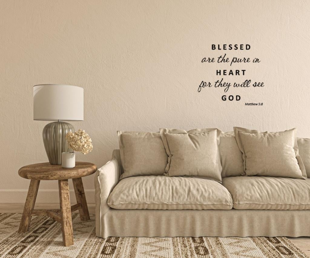 Christelijke muursticker wandtekst Blessed are,,,,, Huis en Inrichting, The River House, Info@theriverhouse.nl, Nieuw, Ophalen of Verzenden