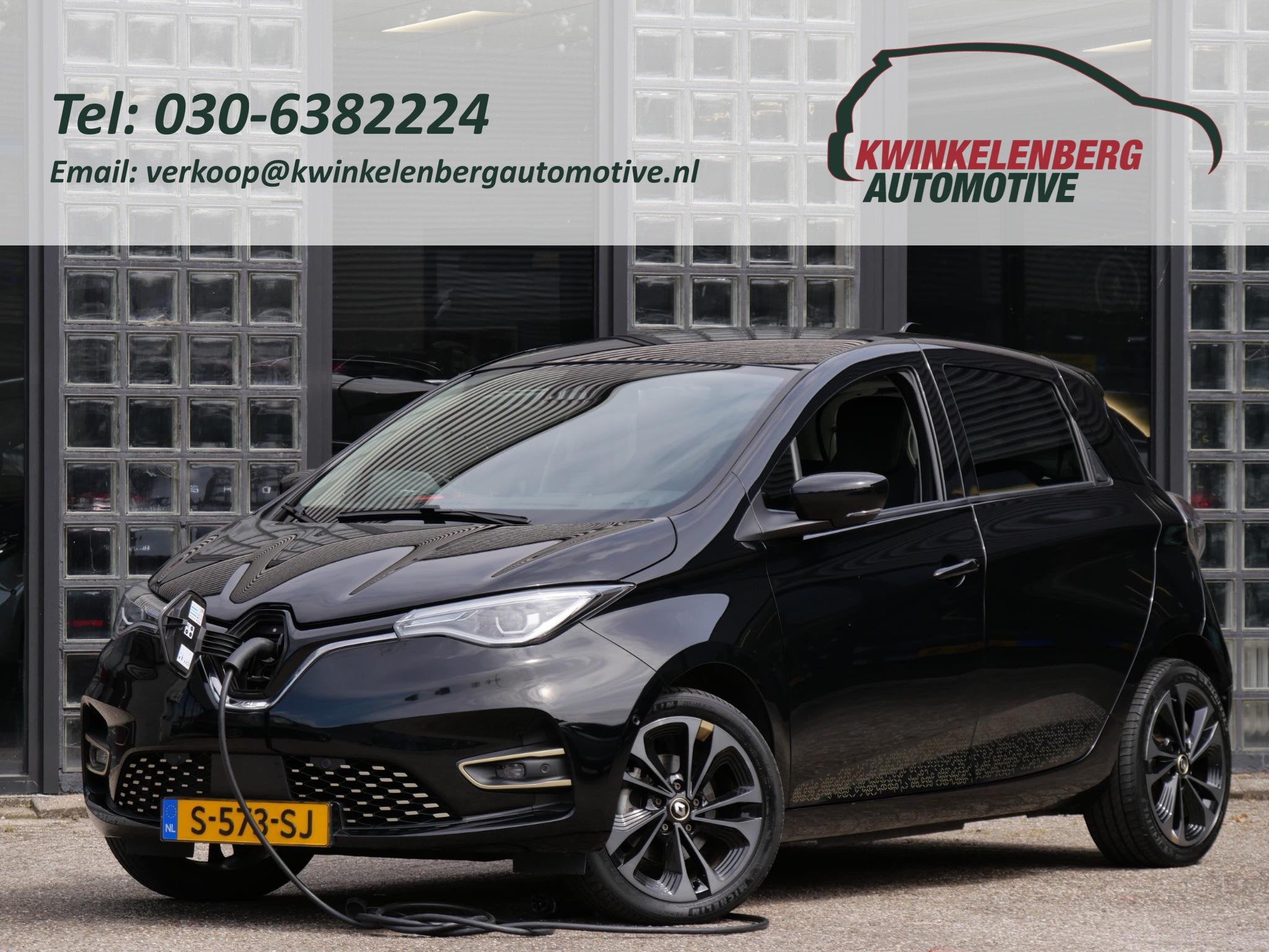 Renault ZOE R135 52kWh ICONIC/ KOOPACCU/ CAMERA/ BLIND SPOT/, Auto's, Dealer onderhouden, 136 pk, Gebruikt, Zwart