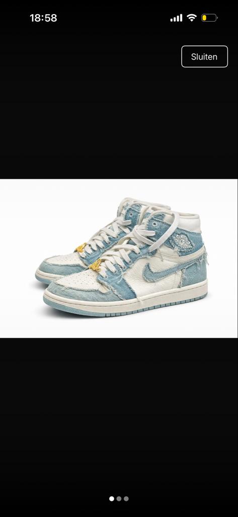 Nike Jordan denim sneakers, Blauw, Nike, Nieuw, Ophalen of Verzenden