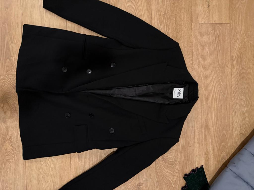 Zwarte Zara double-breasted blazer maat S, Ophalen, Zwart, Zo goed als nieuw, Jasje