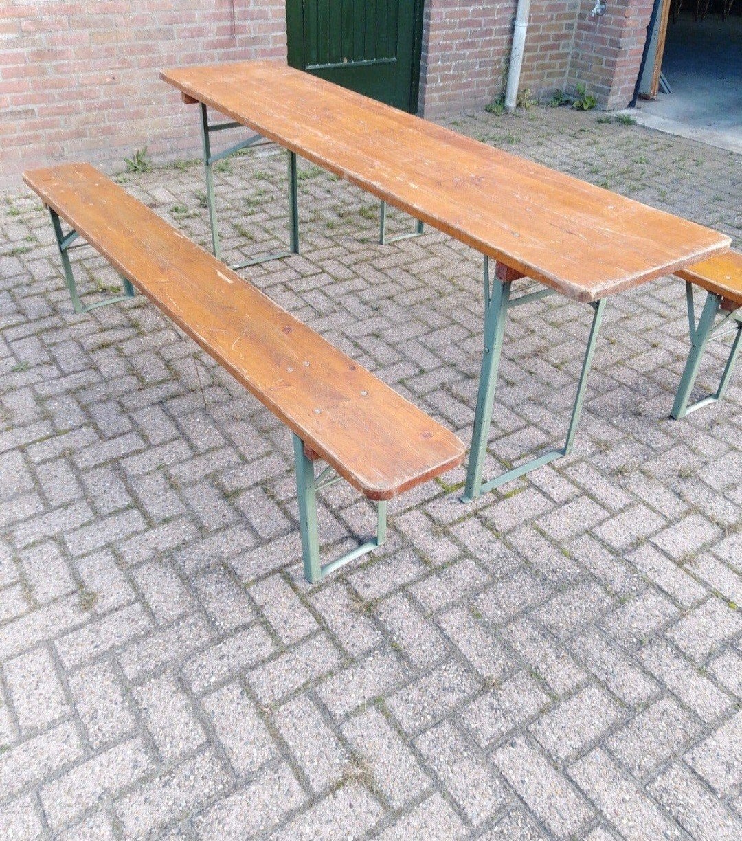 Biertafel met 2 banken - te huur, Tuin en Terras, Ophalen, Gebruikt, Inklapbaar, Rechthoekig