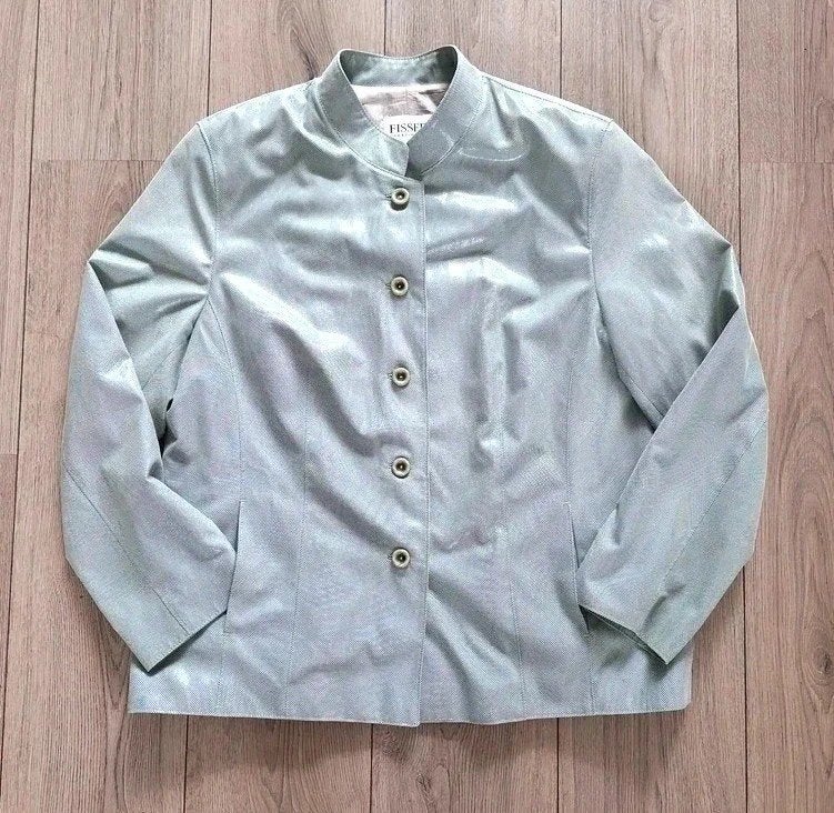 Fisser turquoise structuur jasje blazer maat 44 XXL, Kleding | Dames, Blauw, Maat 42/44 (L), Ophalen of Verzenden, Zo goed als nieuw