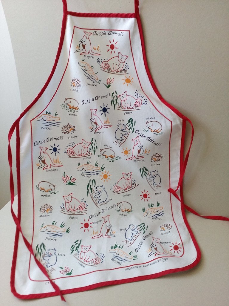 Vintage kook/keukenschort. Designed in Ausralië by Elias., Wasbaar, Ophalen of Verzenden, Zo goed als nieuw, Schort