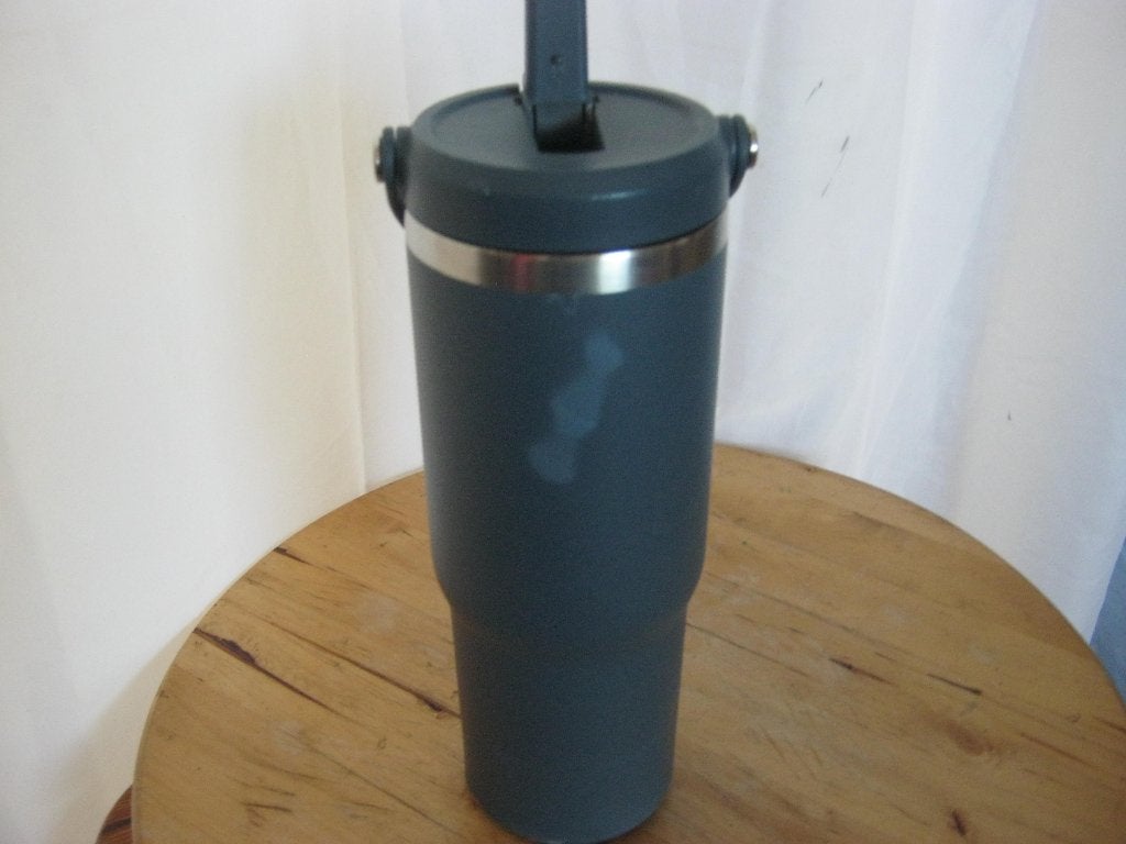 Petrol dubbelwandige vacuum rvs waterfles + rietje Hydrapeak, Ophalen of Verzenden, Gebruikt