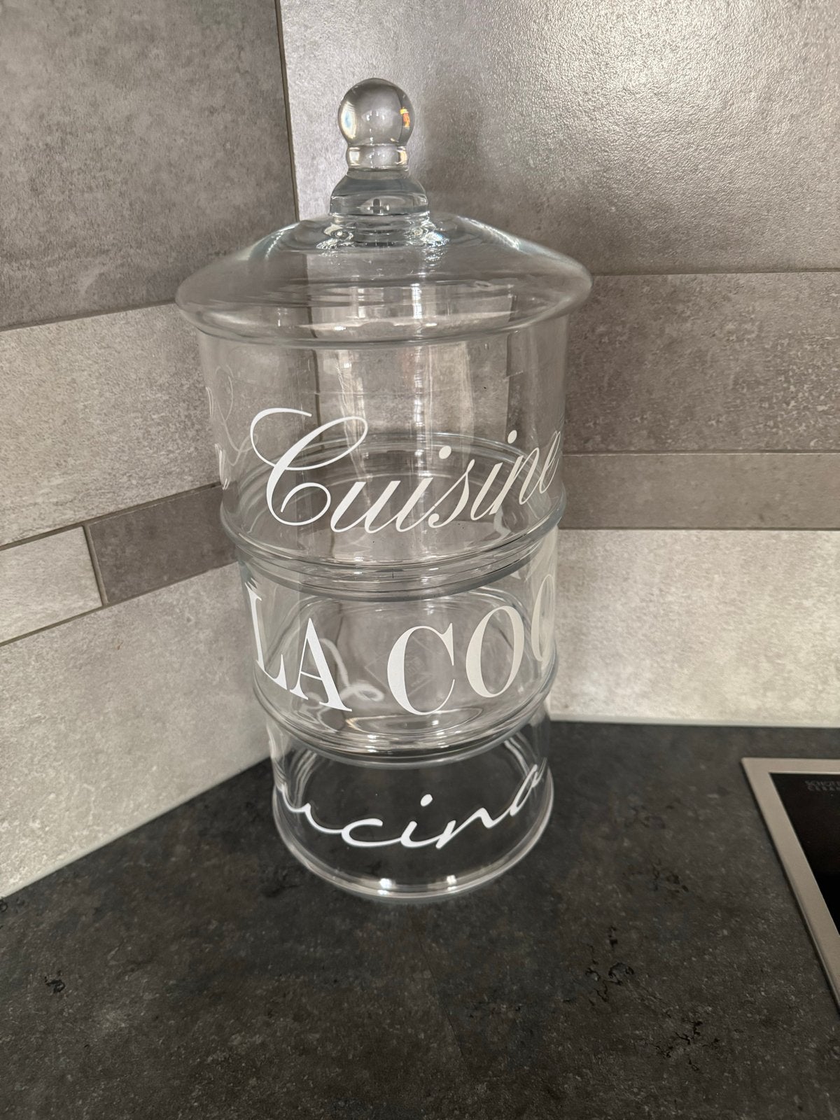 Riviera Maison Voorraadpot - 3-delig Glas, Ophalen, Glas, Zo goed als nieuw, Voorraadpot