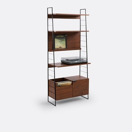 Walnoot wandkast - Watford LaRedoute, Ophalen, 200 cm of meer, Zo goed als nieuw, Minder dan 150 cm