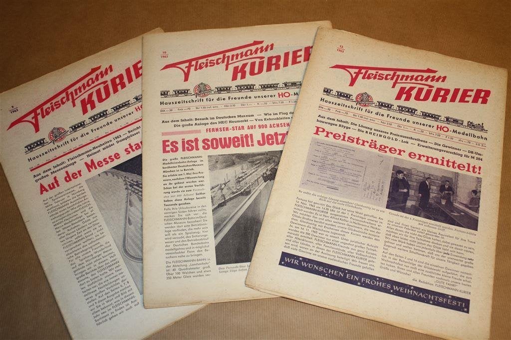 Fleischmann Kurier - 3 nummers uit 1963, Hobby en Vrije tijd, Modeltreinen | H0, Wisselstroom, Wagon, Ophalen of Verzenden, Zo goed als nieuw
