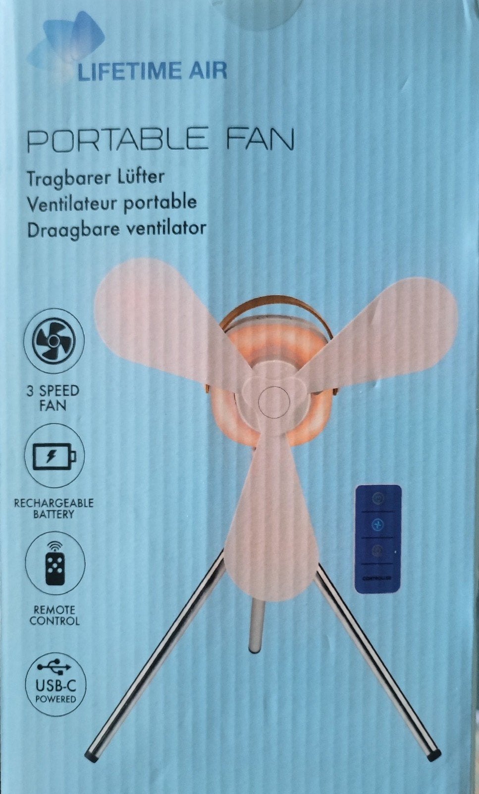 Ventilator met licht en afstandsbediening, Ophalen, Ventilator met afstandsbediening, Nieuw, Tafelventilator