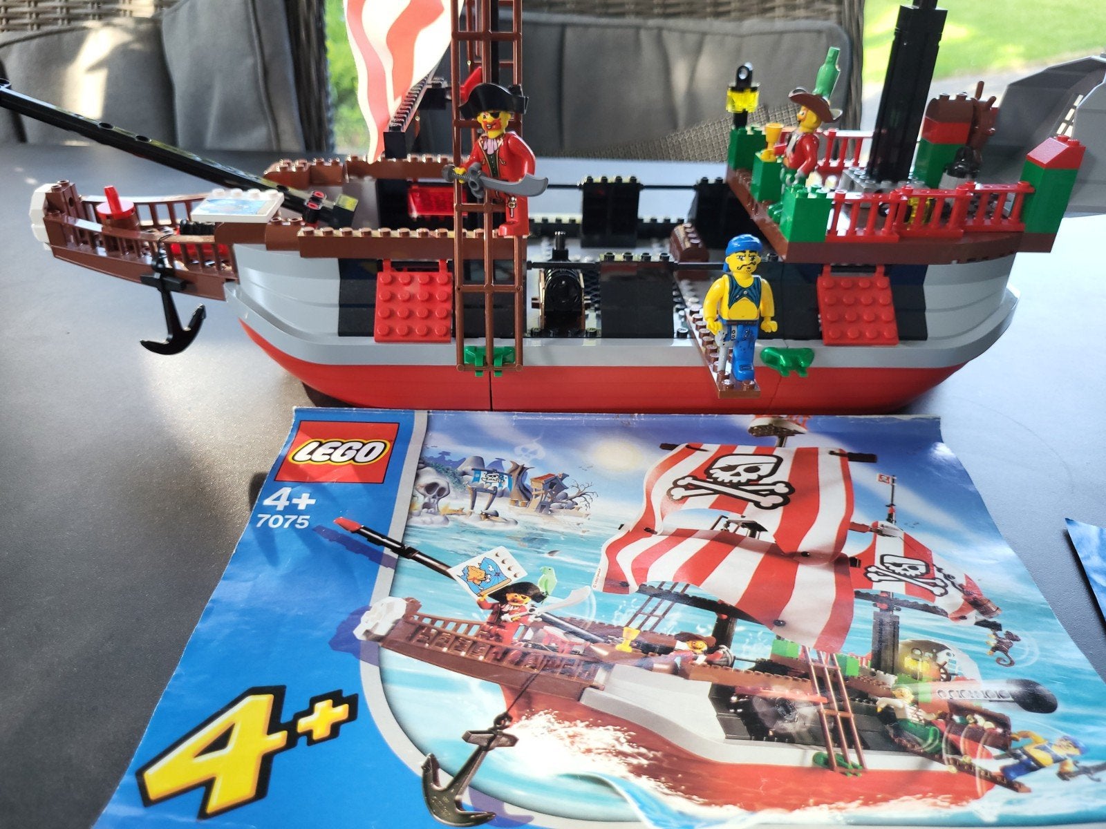 LEGO Pirates 7075 Piratenschip met eiland en minifiguren, Gebruikt, Inclusief instructies, Lego, Complete set