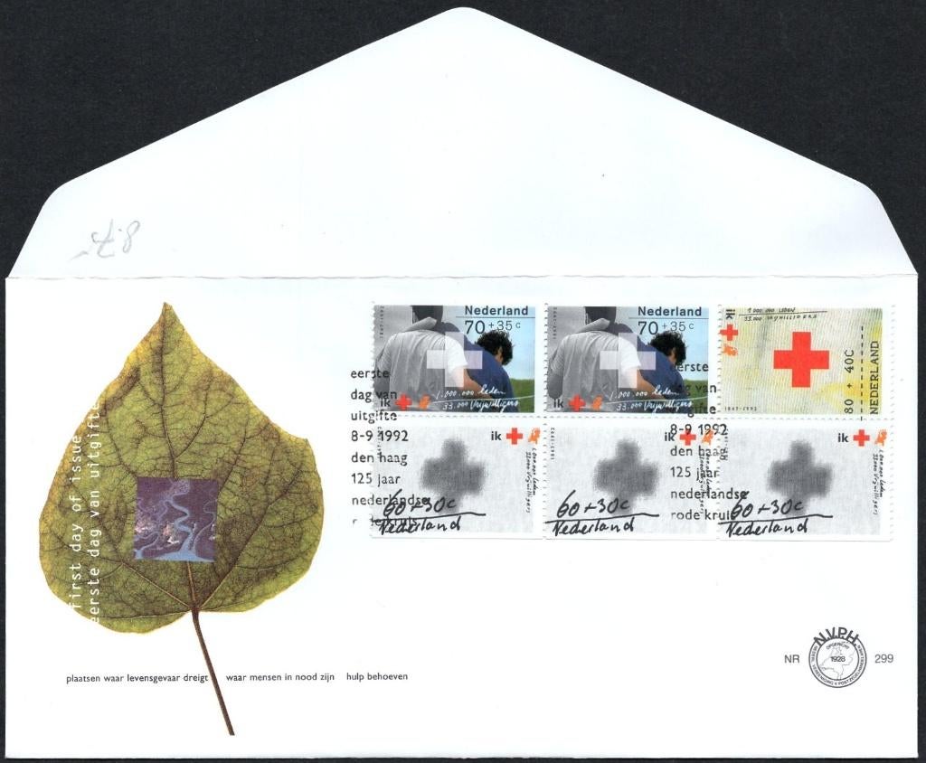 E299a - Rode Kruis 1992 - boekje, Postzegels en Munten, Postzegels | Eerstedagenveloppen, Verzenden, Onbeschreven, Nederland