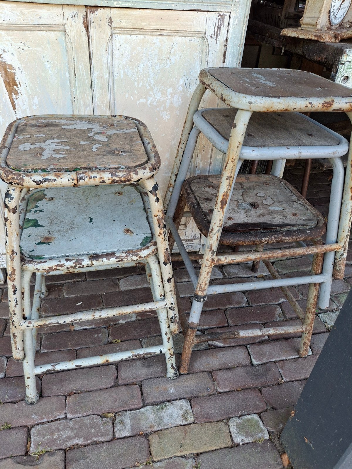 Industriële kruk krukken brocante ijzeren, Ophalen