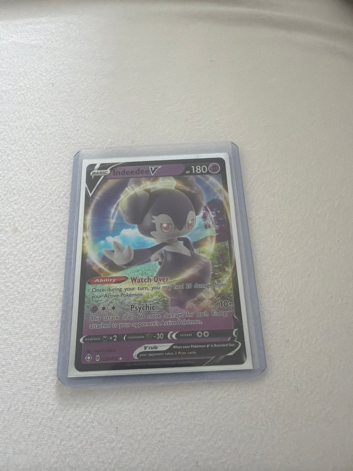 Indeedee V Pokémon Kaart - Zo goed als nieuw, Ophalen of Verzenden, Nieuw, Losse kaart