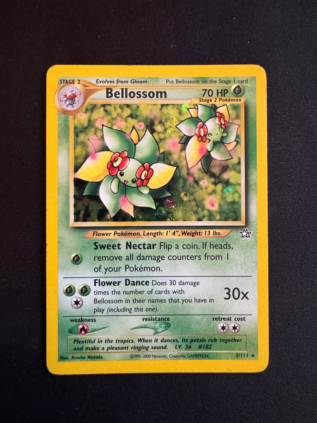 Bellossom Pokémon Kaart (Neo Genesis 3/111) - Holo, Ophalen of Verzenden, Gebruikt, Losse kaart, Foil