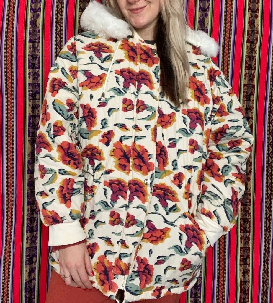 Winterjas print Mexx- voor flesje wijn, Mexx, Ophalen, Gedragen