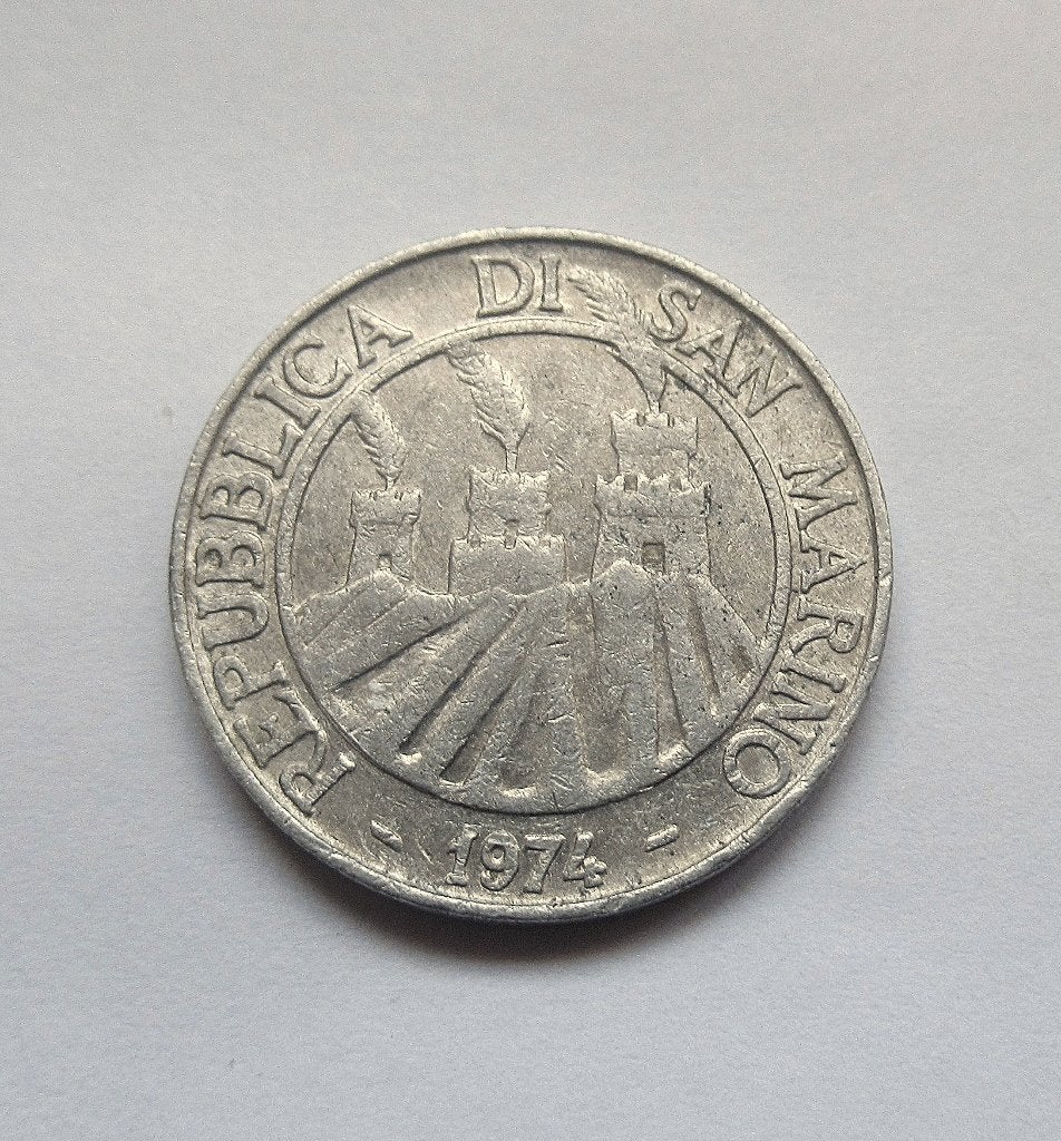 San Marino 10 lire 1974 Honeybee, Verzenden, Overige landen