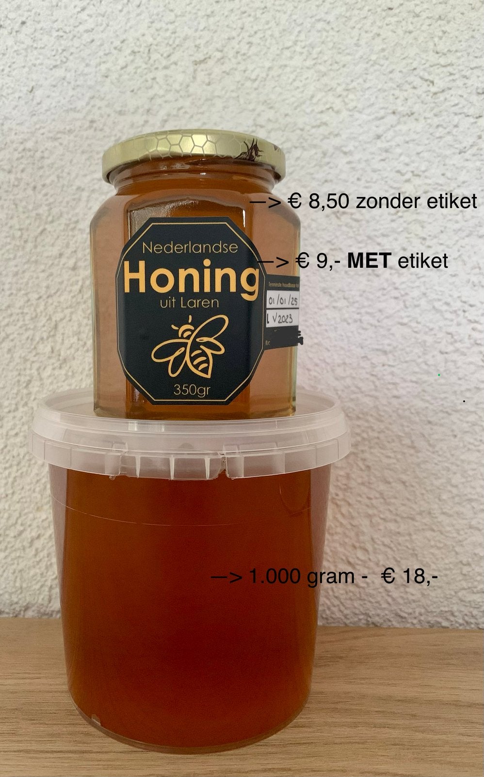 Honing van de imker - Nederlandse honing uit Laren-Blaricum, Ophalen of Verzenden