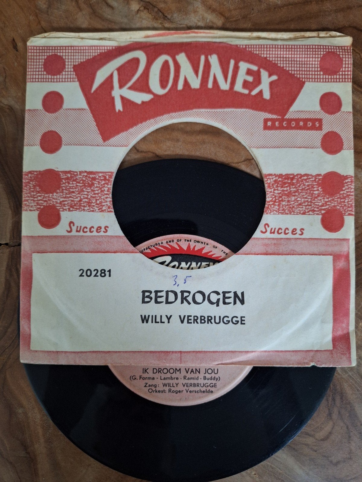 Willy Verbrugge - Bedrogen / Ik Droom Van Jou (Single), Gebruikt, Voor 1960, 7 inch, Single
