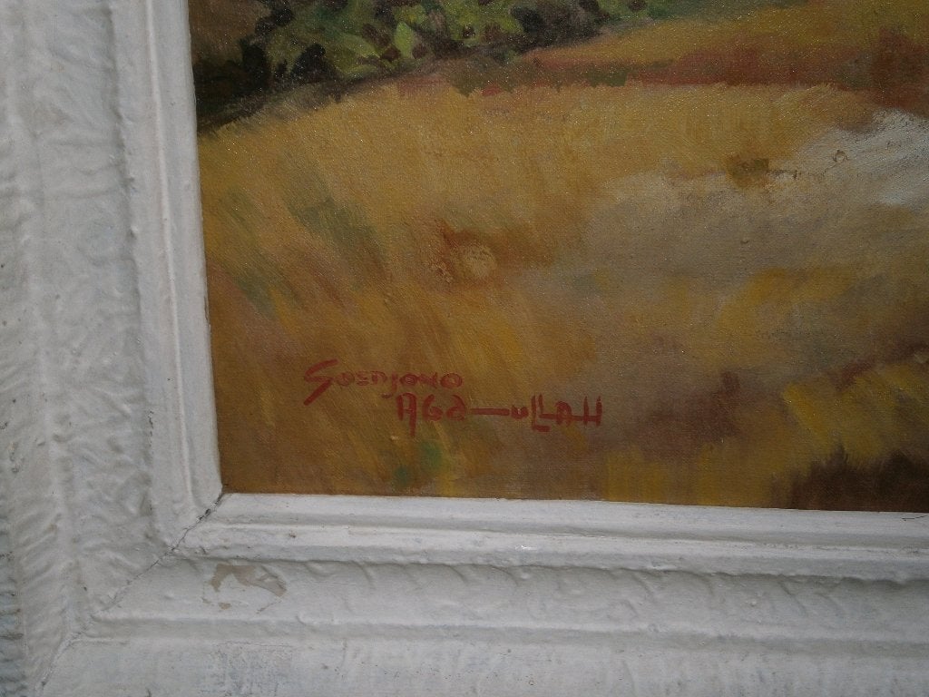 Abdullah Soedjono, Indonesië, Sudjono, Gunung Salak, Bogor, Antiek en Kunst, Doek, Impressionistisch, Ophalen of Verzenden, Gesigneerd