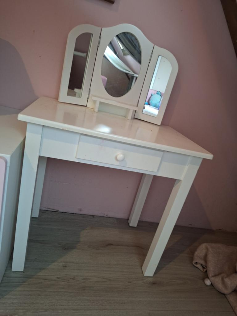 Witte kaptafel met spiegel, Ophalen, Gebruikt