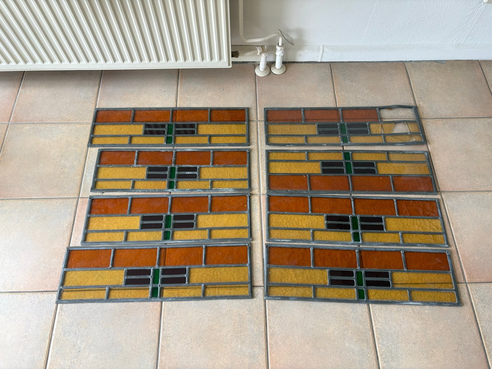 7 Glas in lood ramen - twee afmetingen, Doe-het-zelf en Verbouw, Glas en Ramen, Ophalen, Gevelraam of Ruit, Gebruikt, Minder dan 80 cm