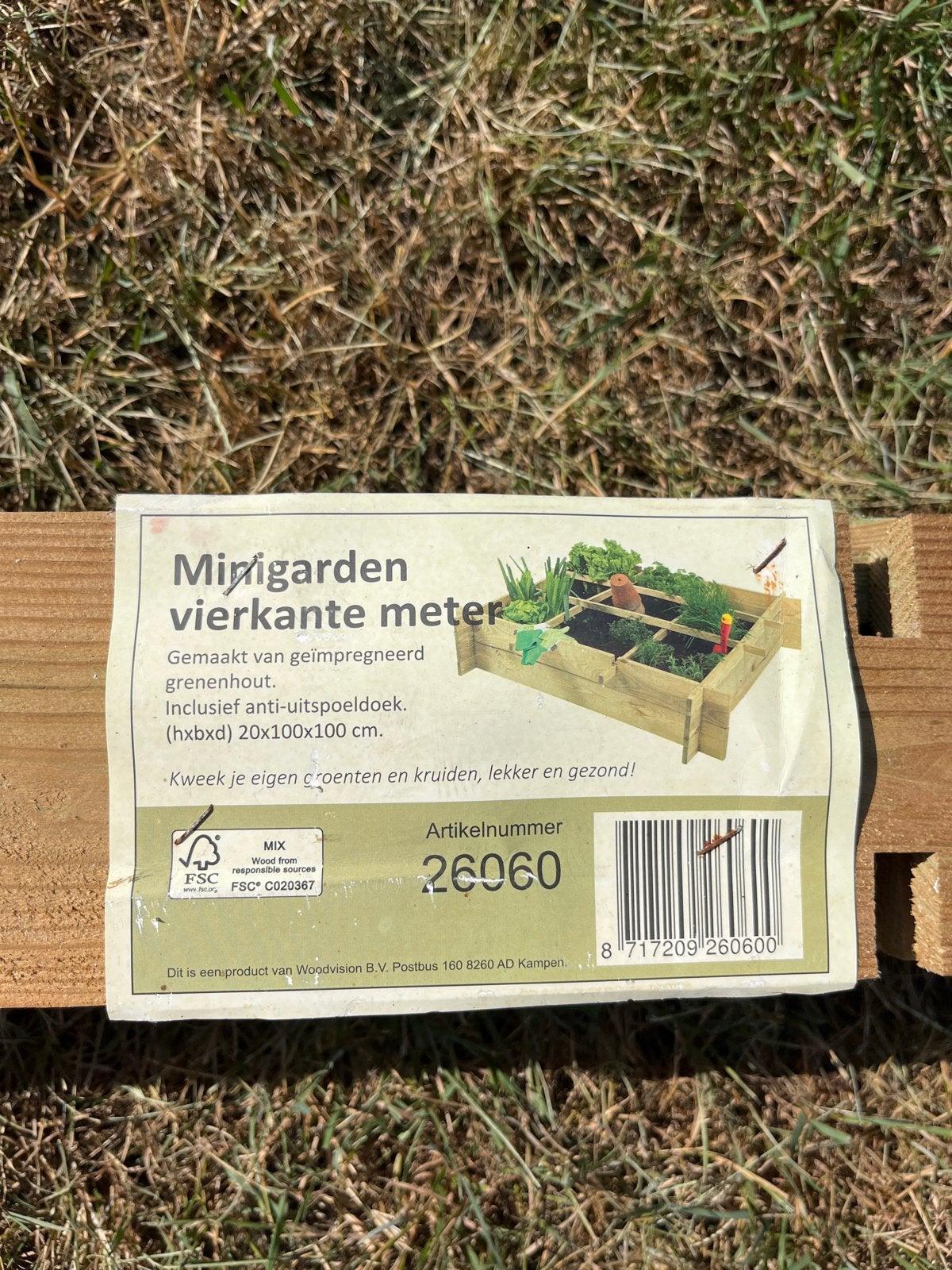 Minigarden Vierkante Meter Kweekbak Grenenhout, Ophalen, Minder dan 30 cm, 100 cm of meer, Vierkant