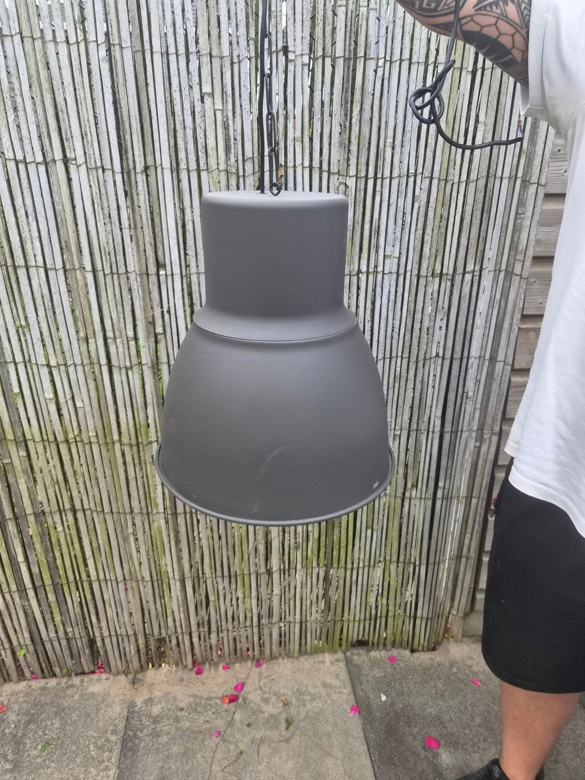 Leuke lamp, Huis en Inrichting, Lampen | Lampenkappen, Rond, Zo goed als nieuw, Grijs, Ophalen