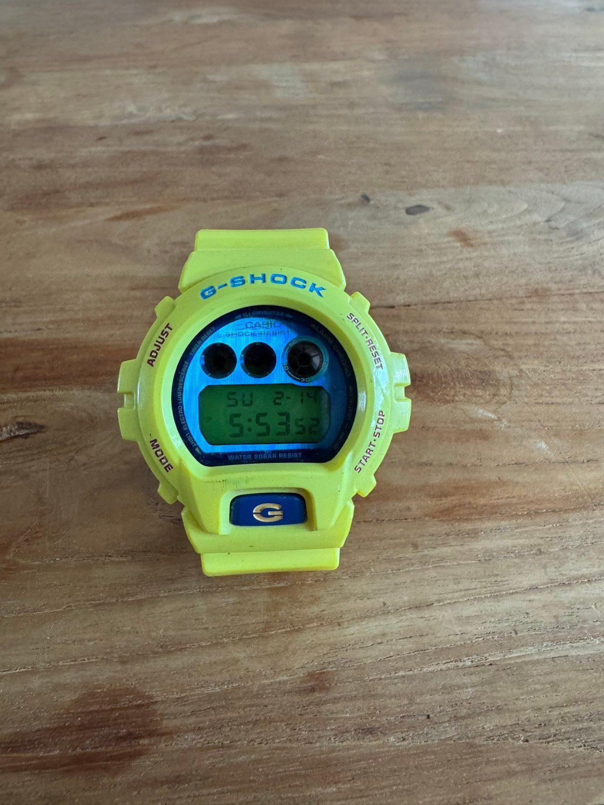 Casio G-Shock DW-6900PL-9 Crazy Colors Geel Polshorloge, Casio, Kunststof, Gebruikt, Polshorloge