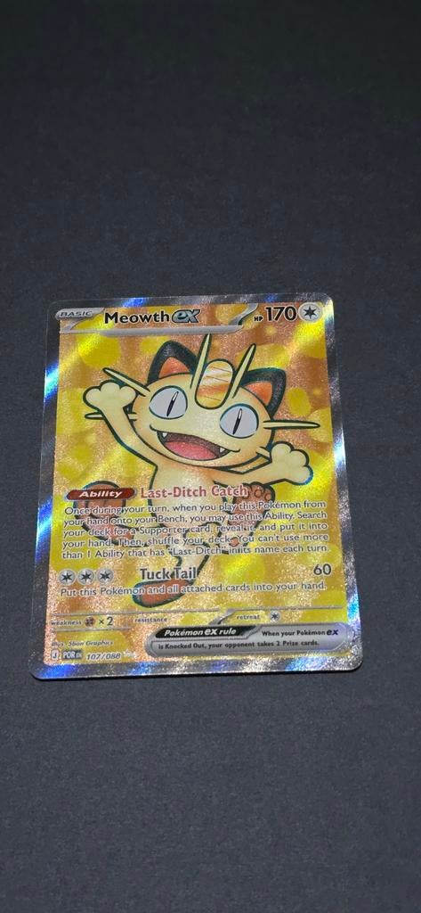 Meowth EX 107/088 Perfect Order Mint Pokémon Kaart, Ophalen of Verzenden, Zo goed als nieuw, Losse kaart, Foil