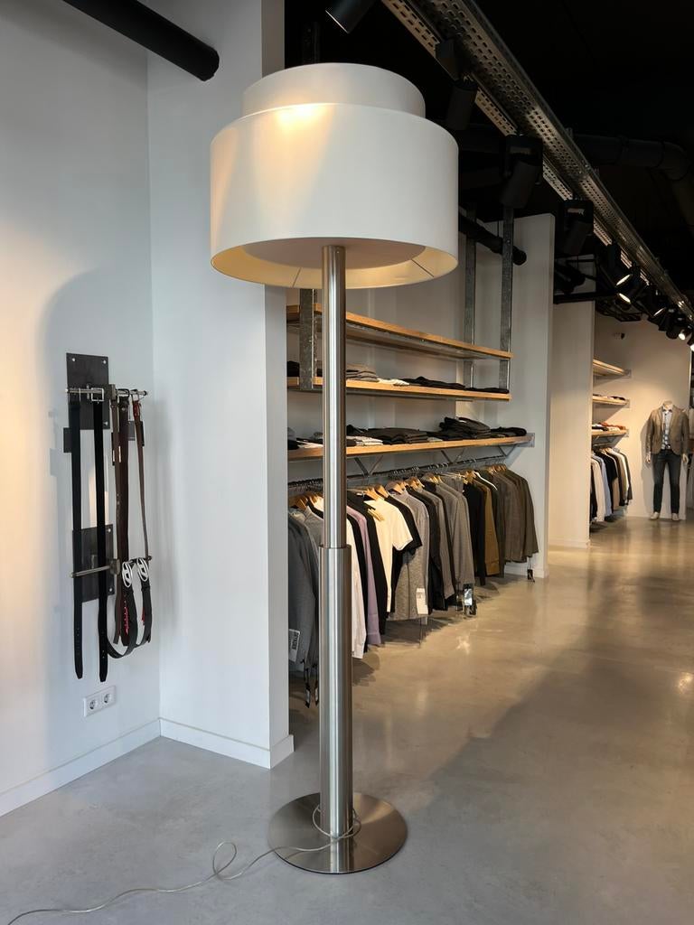 Staande lamp van RVS, Ophalen, Gebruikt, 200 cm of meer, Metaal