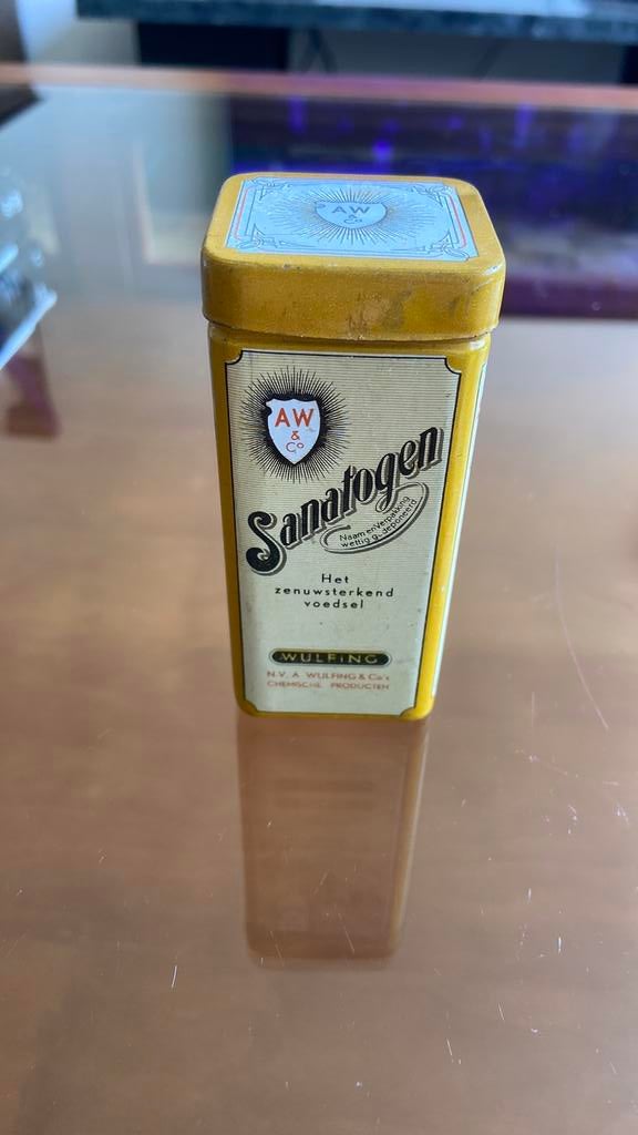 Blikje Sanatogen oud, Ophalen of Verzenden, Gebruikt, Overige, Overige merken