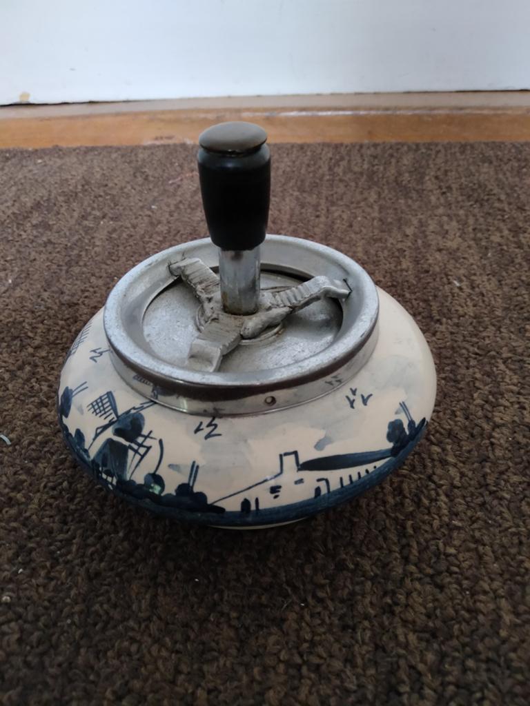 Vintage Delfts Holland Duw-asbak met molen decor, Antiek en Kunst, Ophalen of Verzenden