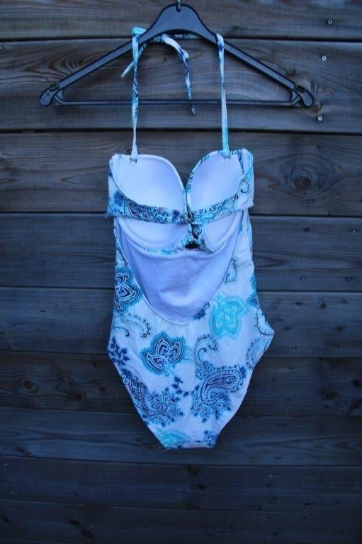 Badpak creme/ blauw Histoire Plage mt 4 (34/36) Vaste prijs, Kleding | Dames, Histoire Plage, Badpak, Zo goed als nieuw, Verzenden