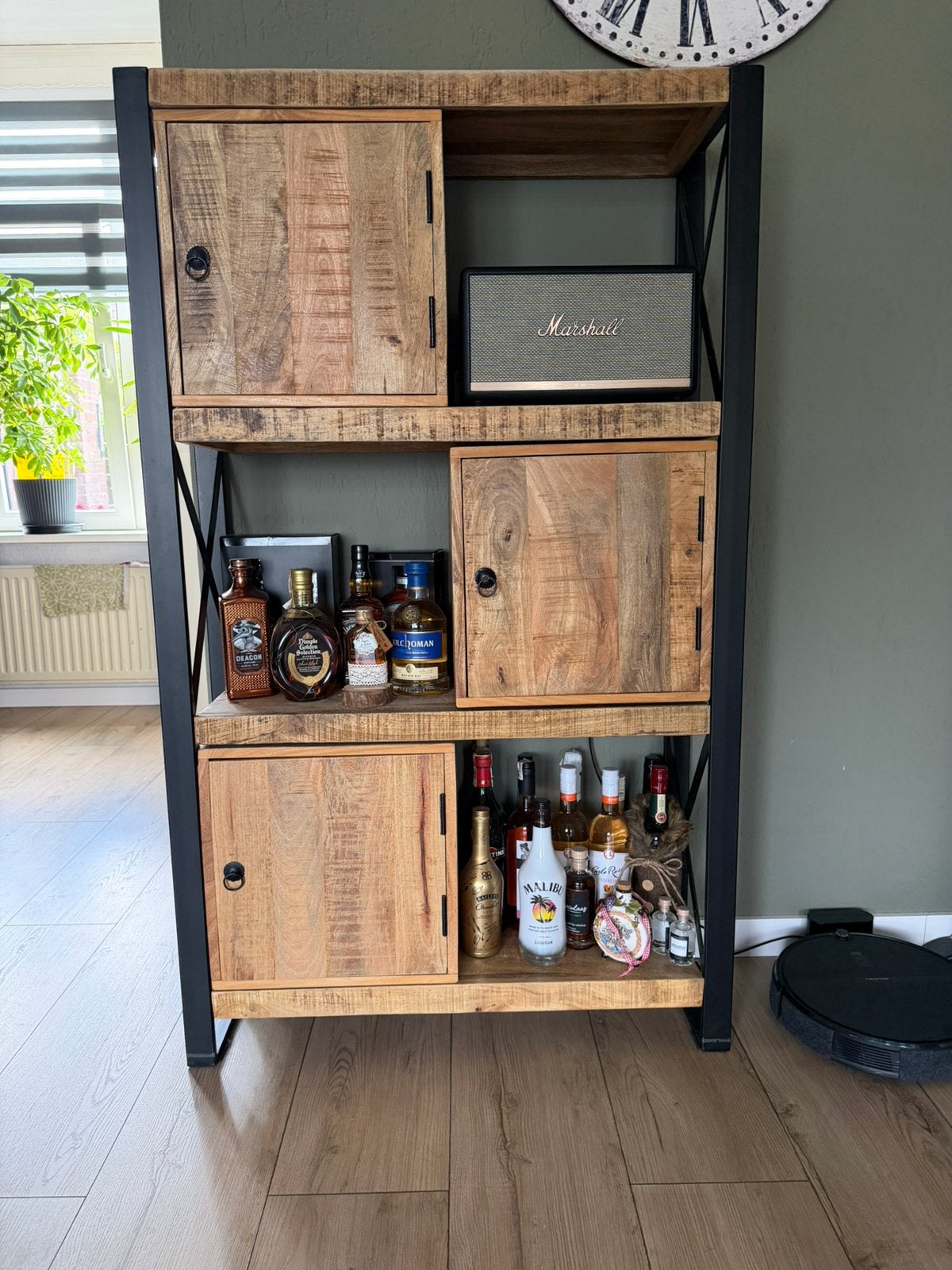 Mangohout kast, Ophalen, Gebruikt, Minder dan 150 cm, 150 tot 200 cm