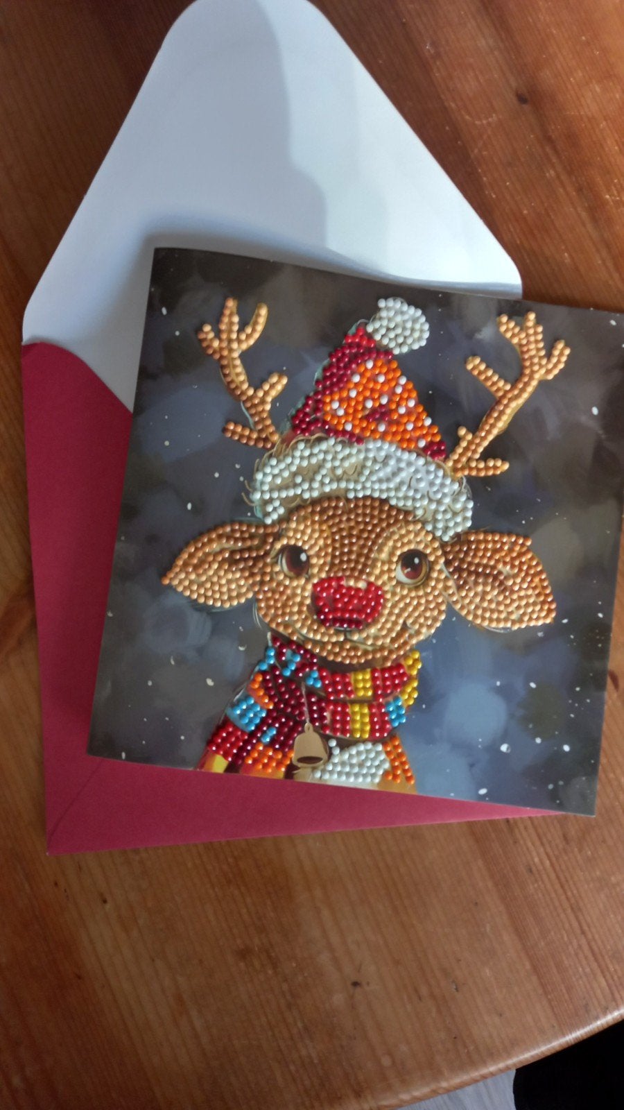 Kaart met envelop. Diamond painting. Rendier. 
Rendier., Ophalen of Verzenden, Nieuw, Overige thema's