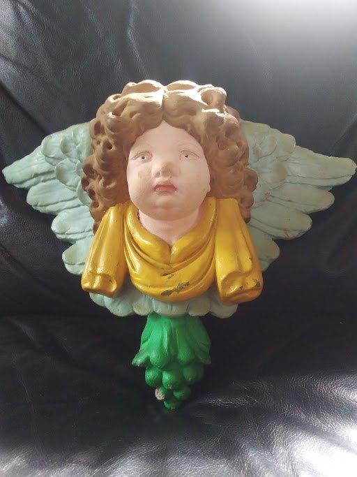 Wandornament / console engel, Antiek en Kunst, Handgemaakt, Ophalen of Verzenden, Wanddecoratie, 20 - 50 cm