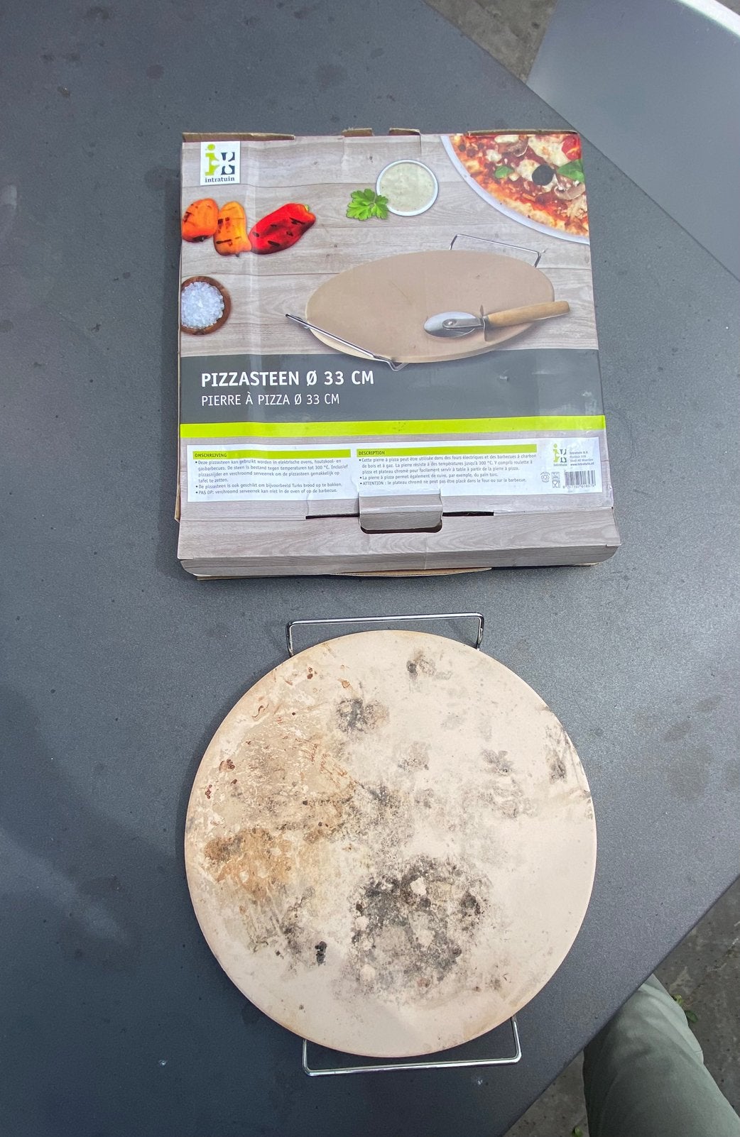 Pizzasteen Intratuin Ø 33cm - Slechts 1 keer gebruikt, Ophalen of Verzenden, Gebruikt