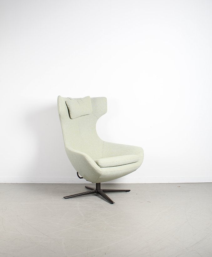 1x Leolux Caruzzo Fauteuil +Voetenbank Beige Stof – Zwart, Huis en Inrichting, Fauteuils, Niet ingevuld, Niet ingevuld, 75 tot 100 cm