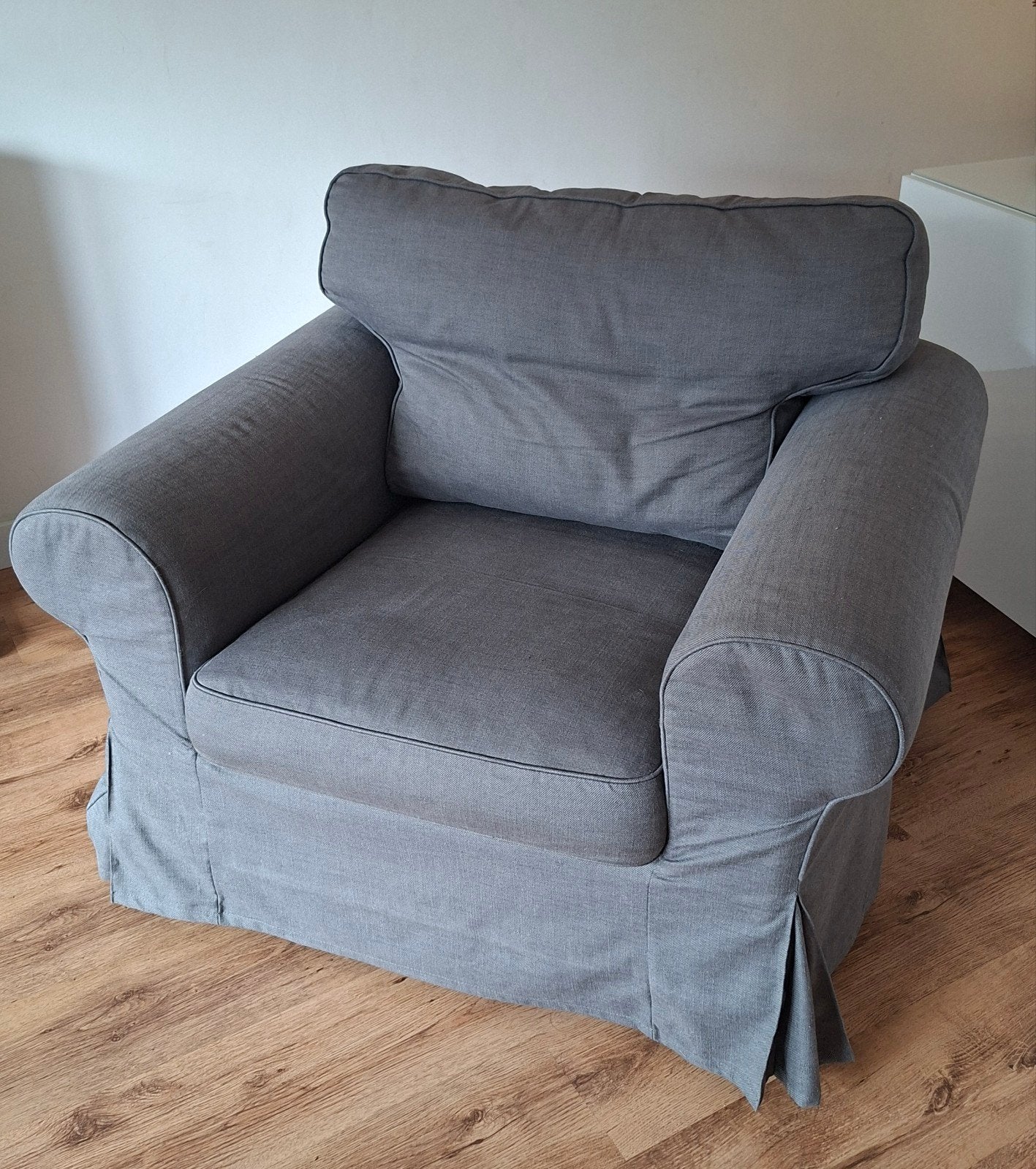 Ikea Ektorp Fauteuil - Grijs, Huis en Inrichting, Fauteuils, Ophalen, Gebruikt, 75 tot 100 cm, Klassiek, Tijdloos