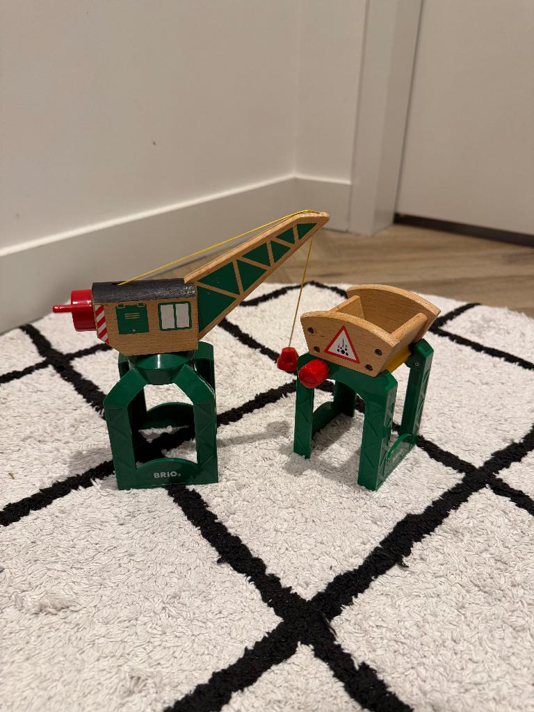 Gaaf vintage Brio hout trein kraan rots laad station 33554, Ophalen of Verzenden, Zo goed als nieuw